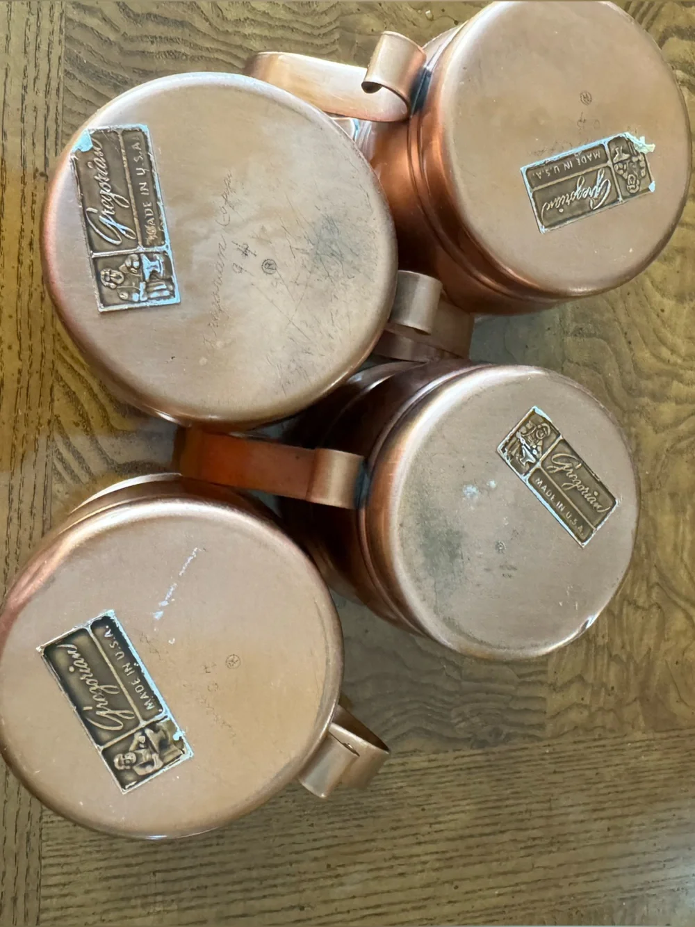 Gregorian Copper Mugs - Set of 4 - Vintage -  Made in the USA -Circa 1960’s/70’s